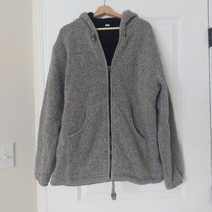Heavy Wool Jacket from Camden Market London Hand-Woven XL Cool Gray
